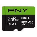 PNY Elite-X microSD 256GB, U3, V30, A1, Class 10, up to 100MB/s – P-SDU256U3100EX-GE