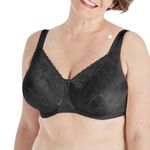 Playtex Secrets Love My Curves Signature Floral Underwire Full, Black, Size 38D