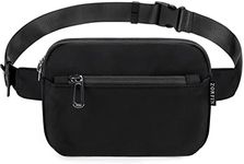 ZORFIN Fanny Packs for Women Men, Cross Body Fanny Pack Belt Bag for Women with Adjustable Strap, Fashion Waist Packs for Workout/Running/Hiking (Black, Gray Zipper)