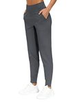 THE GYM PEOPLE Athletic Joggers for Women Sweatpants with Pockets Workout Tapered Lounge Yoga Pants Women's Leggings (Dark Grey, Large)