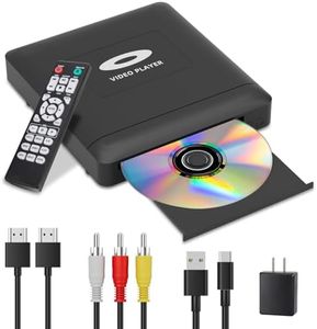 Mini HD DVD Player with Hdmi, HD DVD Player for TV, Multi Region DVD Player for Smart TV, HDMI/RCA Output Cable Included, 1080P, Breakpoint Memory, Built-in PAL/NTSC, CD Players for Home