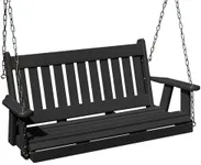 Mission Poly Lumber Wood 5FT Porch Swing Amish Craftsmandship Made in USA HDPE with No Wood fibers 1000 lbs Limit. Stainless Steel Hardware.Signature Design for Patio Outdoor Backyard Garden Park
