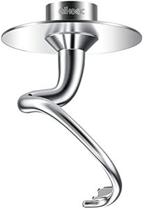 aikeec Accesorios para amasar Kitchen Aid 4.5/5QT Robot de cocina, K45DH Gancho para amasar Kitchen Aid K45 K45SS KSM75 KSM90 KSM95 KSM100 KSM103 KSM110 KSM150, lavavajillas Sóli