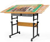 BuilderButler Puzzle Table with Wheels, for 1500 Pieces with Drawers and Cover, 35.4"x26.4" Adjustable Height & 45° Tilting, Puzzle Board for Adults