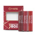 MARS Matte Box Set of 3 Lipsticks for Women | Long-Lasting | Smooth Finish | Moisturising | One Swipe Pigmentation | (3x3.2 gm) (01-Red & Maroon)