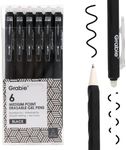 Grabie Erasable Gel Pens, Medium Point 0.7 mm Erasable Pens, Make Mistakes Disappear for Drawing Writing Planner, Pack of 6, Black