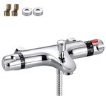 Cherry Juilt Thermostatic Bathroom Shower Mixer Valve with Copper Valve Core Solid Brass Wall Mounted Hot Cold Water Constant Temperature Control for Bathroom