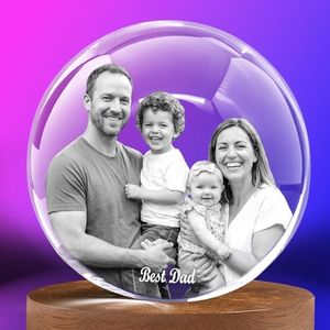 Artmosphere 3D Crystal Photo Sphere Personalized, Custom Laser Engraved Picture Mothers Day Gifts for Mom Wife Her Grandma, Anniversary Birthday Keepsake with Your Own Photo - Large Premium