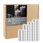 Tealight Candles - 8 Hour Long time Burning, White Votive Smokeless Tea Light Unscented Candles for Shabbat, Weddings, Christmas,Home Decorative -50 Pack…