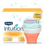 Schick Intuition Revitalizing Moisture Razor Blade Refills for Women, 6 Count