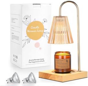 MZDMY Candle Warmer Lamp with 2 Bulbs,Dimmable Electric Candle lamp with Timer,Gifts for Mom,Bedroom Home Decor,Amber