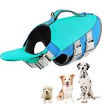 Little Bean Dog Life Jackets Adjustable Pet Swim Safety Vest with Superior Buoyancy and Rescue Handle for Dog Boating Swimming with Reflective Strips Upgraded (Blue, Small)