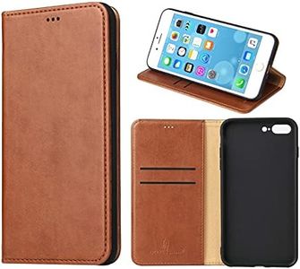 GoshukunTech Case for iPhone 7 Plus,for iPhone 8 Plus Wallet Case[5.5 inch] Magnetic Wallet Case Leather Flip Folio Cover with Card Slots for iPhone 7 Plus/8 Plus -Light Brown