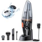 TEUMI Handheld Vacuum Cordless Rechargeable 9KPA - [Fast Charging Dock] Portable High Power Suction Vacuum Cleaners with LED Light, 2 HEPA Filters, Car Vacuum Cleaner Wet Dry for Home/Car/Office/Pet