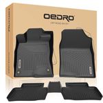 OEDRO Floor Mats Compatible for 2016-2021 Honda Civic Coupe/Civic Sedan/Civic Hatchback/Civic Type R, Unique Black TPE All-Weather Guard Includes 1st and 2nd Row: Front, Rear, Full Set Liners