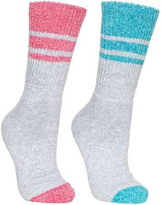 Trespass Hadley, Marine Marl/Raspberry Marl, 3/6, Socks (2 Pairs) for Women, UK Sizes 3-6, Multicolour