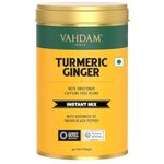 VAHDAM, Turmeric Ginger Latte Mix (40 Cups, 3.53oz) Caffeine-Free Golden Milk Powder With Curcumin, Black Pepper & Ginger | Brew Hot/Iced Tea Or Turmeric Latte