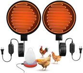 2 PCS Chicken Water Heater for Winter, 6'' Poultry Water Heater for Metal Plastic Chicken Waterer 1-5 Gallons, Chicken Water Heater for Chicken Turkey Goose Duck Pigeon (Black, 2 PCS)