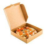 Kraft Paper Mini Pizza Box - 3 1/2" x 3 1/2" x 3/4" - 100 Count Box