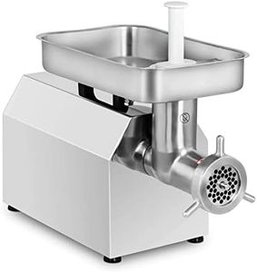 Royal Catering Electric Meat Grinder Stainless Steel Meat Mincer 480kg/h RC-MM480 (1100W, 420-480kg/h, Plastic Food Pusher, 2 Grinder Plates)