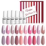 Vishine Gel Polish 12Pcs Professional Manicure Salon UV LED Soak Off Gel Nail Polish Pink Nude Violet Varnish Color Set Nail Art DIY 8ml