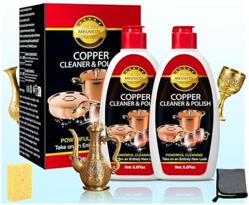 Meuvcol Copper & Brass Cleaner and Polish – 17.6 Oz Gentle Copper Polishing Cream for Pots, Pans, Sinks, Cups, Antiques – Restores Shine, Gentle Removes Tarnish & Stains – Non-Scratch, Easy to Use