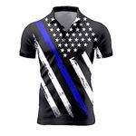 Mens 80s Golf Shirt Dry Fit Performance Short Sleeve Print Shirts Funny 90s Golf Shirts for Men, American Flag, X-Large