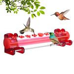 hugeneroy Hummingbird Feeder Acrylic Horizontal Window Bird Feeder Along with Strong Sticker and Stainless Steel Perch Convenient for Standing Easy to Fill and Clean Large View (1 Tube)