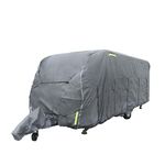 UK Custom Covers CC794GREYAD5 Caravan Cover 4 Ply Breathable Heavy Duty with FREE Hitch Cover Grey - Sizes 12-25ft (Select In Advert)