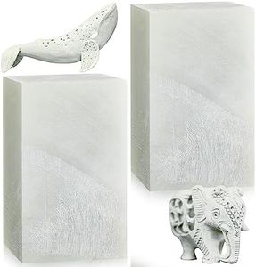 Sasylvia 2 Pcs Soapstone for Carving Block, 5 x 3 x 3 Inch, Soapstone Sculpture Stone Carving DIY Arts Crafts, Soapstone for Carving Block Stone Seal Engraving Kit, Stone Carving Set for Kids Adults