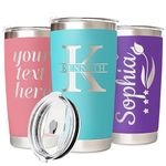 Petalsun Personalized Tumbler with Names, Custom Travel Coffee Tumbler - 16 Designs, 10 Colors, 20oz Tumbler w/Lid, Personalized Anniversary Birthday Gift for Women Men, Engraved