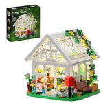 Flower House Building Set, Great Gift for Friends or Girls, Greenhouse Building Toy with LED Light, Garden House Model, Creative House Building Kit (597 Pieces)