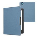 kwmobile Cover Compatible with Kobo Aura H2O Edition 2 - Case for E-Reader - Denim Look Fabric Flip Case - Blue