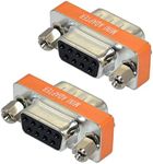 2 PCS Mini Null Modem DB9 9 Pin Female to DB9 Female Data Transfer Serial Port Adapter