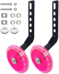 Mehome Flash Bike Training Wheels for 12 14 16 18 20 Inch.Training Wheels for Kids Bike is Heavy Duty.Bicycle Training Wheels is Suitable Single Speed Bike (Pink)