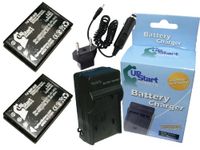 2X Pack - HP Photosmart R07 Battery + Charger with Car & EU Adapters - Replacement for HP L1812A Digital Camera Battery and Charger (1200mAh, 3.7V, Lithium-Ion)