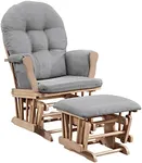 Angel Line Windsor Glider and Ottoman, Natural and Gray