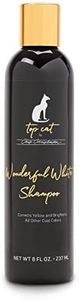 Chris Christensen Top Cat Wonderful White Shampoo for Cats, Groom Like a Professional, Corrects Yellow, Brightens All Coat Colors, Made in USA, 8 oz