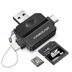 Kinsound 5 in 1 SD & TF Card Reader for iPhone with Type-C, Lighting & USB Ports, Portable Memory Card Reader Compatible with TF, SD, SDHC, SDXC, MMC, RS-MMC, Micro SDXC for iPhone & Android Phone