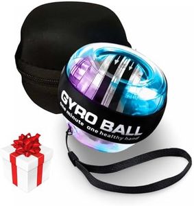 GYRO BALL: Bola para Mano de rehabilitacion y entrenamiento Fortalecimiento fortalecedor de muñeca y antebrazo fuerza agarre de JCSSHOPING, con Luces LED y Núcleo Inoxidable y funda deluxe de REGALO