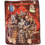 Bazillion Dreams Doctor Who Villains Comic Fleece Softest Comfy Throw Blanket for Adults & Kids | Measures 60 x 50 Inches