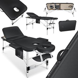 KESSER® Lettino da massaggio mobile pieghevole e regolabile in altezza a 3 zone Lettino da massaggio Lettino cosmetico Lettino terapeutico largo Alluminio + 10x poggiafaccia