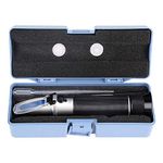 Brix Meter Refractometer, Professional Handheld Alcohol 0-80% Test Refractometer Tester Brix Refractometer Hydrometer with Automatic Temperature Compensation Function for Brewing Beer Wort