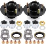 Tuijodaix 2 Sets Trailer Wheel Hub Kit 5 Bolt 4.5 inch,5 Lug 3500 lb Axle Kit with Dust Cap and Rubber Plug for Boat Trailers, Fits for 1"-1/16" to 1-3/8" Axles