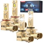 PERPOTAO Automotive Upgraded Bulb, 46,000LM 800% Ultra-Brightness, 60,000H Lifespan, 1:1 Halogen Mini Size, 6000K White, IP68, Plug-and-Play, 26S Series