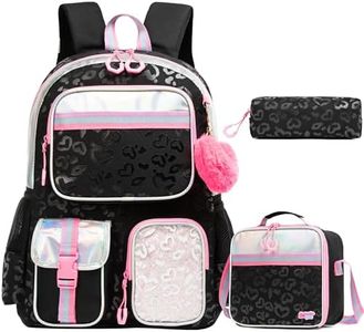 HTgroce Negro Mochila Niña, Mochila Niña Mochila Escolar para Niñas de 10 Años Mochila Infantil al con para Escuela Viaje