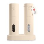 LARS NYSØM Electric Salt and Pepper Grinder Set I Automatic Salt and Pepper Mills with Adjustable Ceramic Grinder I USB Rechargeable Electric Spice Grinder Set (Buttercream)