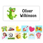 Pack of 42 Aligator School Name Stickers (55 x 22 mm) Self Adhesive Waterproof Personalised Name Stickers for Water Bottles Stickers Limited