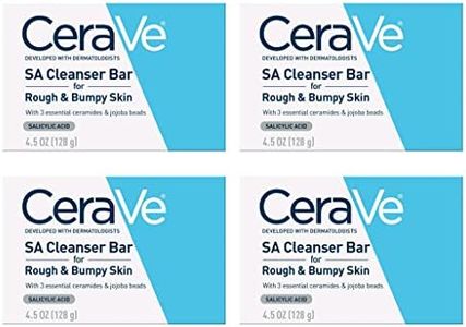 CeraVe SA Cleanser Bar for Rough and Bumpy Skin Bundle - Bundle of 4 Bars - With 3 Essential Ceramides and Jojoba Beads - Skin Smoothing Formula with Salicylic Acid - Fragrance Free