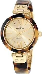 Anne Klein Women's 109652CHTO Gold-Tone and Tortoise Shell Plastic Bracelet Watch